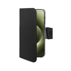 WALLY - Custodia a libro in pelle sintetica con chiusura flap magnetico, slot per carte e funzione stand colore nero compatibile con Apple iPhone 17 [IPHONE 17 CASES]