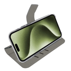 WALLY - Custodia a libro in pelle sintetica con chiusura flap magnetico, slot per carte e funzione stand colore nero compatibile con Apple iPhone 17 [IPHONE 17 CASES]