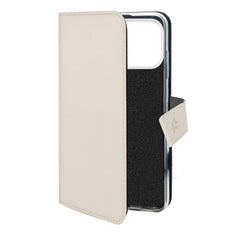 WALLY - Custodia a libro in pelle sintetica con chiusura flap magnetico, slot per carte e funzione stand colore sabbia compatibile con Apple iPhone 17 Pro [IPHONE 17 CASES]