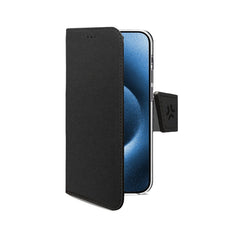 WALLY - Custodia a libro in pelle sintetica con chiusura flap magnetico, slot per carte e funzione stand colore nero compatibile con Apple iPhone 17 Pro [IPHONE 17 CASES]