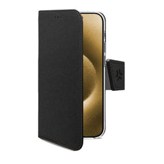 WALLY - Custodia a libro in pelle sintetica con chiusura flap magnetico, slot per carte e funzione stand colore nero compatibile con Apple iPhone Air [IPHONE 17 CASES]