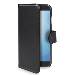 WALLY - Custodia a libro in pelle sintetica con chiusura flap magnetico, slot per carte e funzione stand colore nero compatibile con Huawei Nova