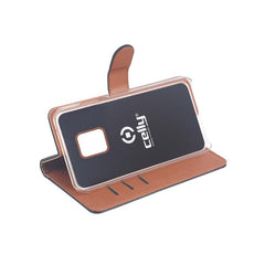 WALLY - Custodia a libro in pelle sintetica con chiusura flap magnetico, slot per carte e funzione stand colore nero compatibile con Huawei Mate 20 Pro