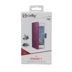 WALLY - Custodia a libro in pelle sintetica con chiusura flap magnetico, slot per carte e funzione stand colore rosa per Apple iPhone SE 2022/ iPhone SE 2020/ iPhone 8/ 7/ 6s/ 6