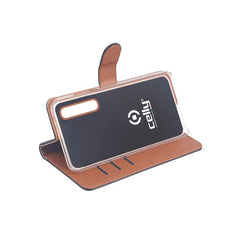 WALLY - Custodia a libro in pelle sintetica con chiusura flap magnetico, slot per carte e funzione stand colore nero compatibile con Samsung Galaxy A70/ A70 Enterprise Edition