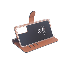 WALLY - Custodia a libro in pelle sintetica con chiusura flap magnetico, slot per carte e funzione stand colore nero compatibile con Samsung Galaxy A71