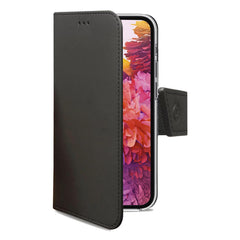 WALLY - Custodia a libro in pelle sintetica con chiusura flap magnetico, slot per carte e funzione stand colore nero compatibile con Samsung Galaxy A42 5G/ Galaxy M42 5G