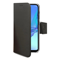 WALLY - Custodia a libro in pelle sintetica con chiusura flap magnetico, slot per carte e funzione stand colore nero compatibile con Oppo A53/ A53s