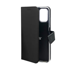 WALLY - Custodia a libro in pelle sintetica con chiusura flap magnetico, slot per carte e funzione stand colore nero compatibile con Oppo A53/ A53s
