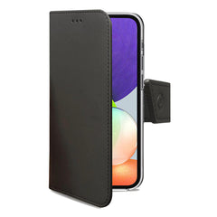 WALLY - Custodia a libro in pelle sintetica con chiusura flap magnetico, slot per carte e funzione stand colore nero compatibile Samsung Galaxy A22 4G/ Galaxy M22 4G/ Galaxy M32 4G