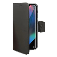 WALLY - Custodia a libro in pelle sintetica con chiusura flap magnetico, slot per carte e funzione stand colore nero compatibile con Oppo Find X3 Pro 5G/ Find X3 5G