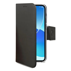 WALLY - Custodia a libro in pelle sintetica con chiusura flap magnetico, slot per carte e funzione stand colore nero compatibile con Oppo Redno 6 Pro 5G