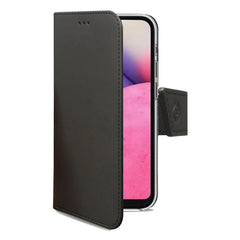 WALLY - Custodia a libro in pelle sintetica con chiusura flap magnetico, slot per carte e funzione stand colore nero per Samsung Galaxy A33 5G/ Galaxy A33 5G Enterprise Edition