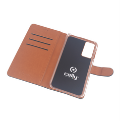WALLY - Custodia a libro in pelle sintetica con chiusura flap magnetico, slot per carte e funzione stand colore nero compatibile con Samsung Galaxy S20+