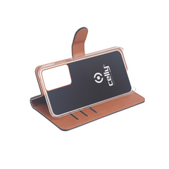 WALLY - Custodia a libro in pelle sintetica con chiusura flap magnetico, slot per carte e funzione stand colore nero compatibile con Samsung Galaxy S20+