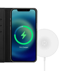 WALLYMAG - Custodia a libro in pelle sintetica compatibile con la tecnologia Magsafe per Apple iPhone 14 Plus