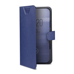WALLY ONE - Custodia universale a libro colore nero con fissaggio e sistema rotazione 360° compatibile con tutti gli smartphone da 5" a 5.5" dimensione display