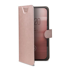 WALLY ONE - Custodia universale a libro colore nero con fissaggio e sistema rotazione 360° compatibile con tutti gli smartphone da 5" a 5.5" dimensione display