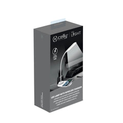 WLLIGHTMINI - Lampada LED con caricabatteria wireless integrato, potenza massima 10 Watt, tre tonalità di luce, braccio flessibile