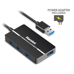 XHUB-04U3P - HUB USB 3.0 Slim 4 Porte 5.0 Gbps con alimentatore