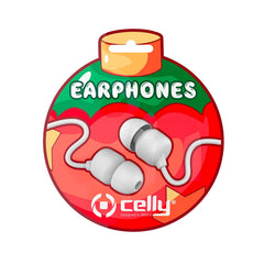 XMASEARBALL - Auricolare a filo stereo IN-EAR con jack 3,5 mm, cavo piatti anti groviglio, remote contro e microfono integrato, simpatica confezione Natalizia