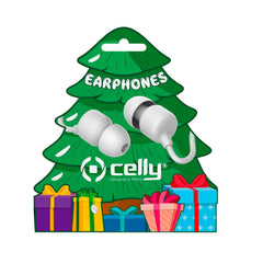 XMASEARTREE - Auricolare a filo stereo IN-EAR con jack 3,5 mm, cavo piatti anti groviglio, remote contro e microfono integrato, simpatica confezione Natalizia