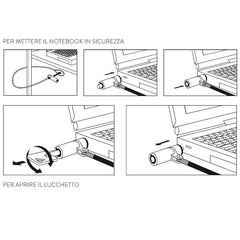 CAVO DI SICUREZZA SPECIALE PER NOTEBOOK ULTRA-SOTTILI 10 mm