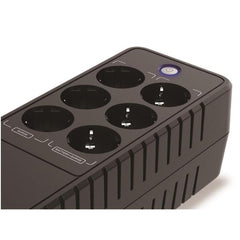 UPS per ufficio da 650VA 360W, batteria e protezione da sovratensione Schuko x 3, protezione da sovratensione Schuko x 3, ingresso/uscita RJ45